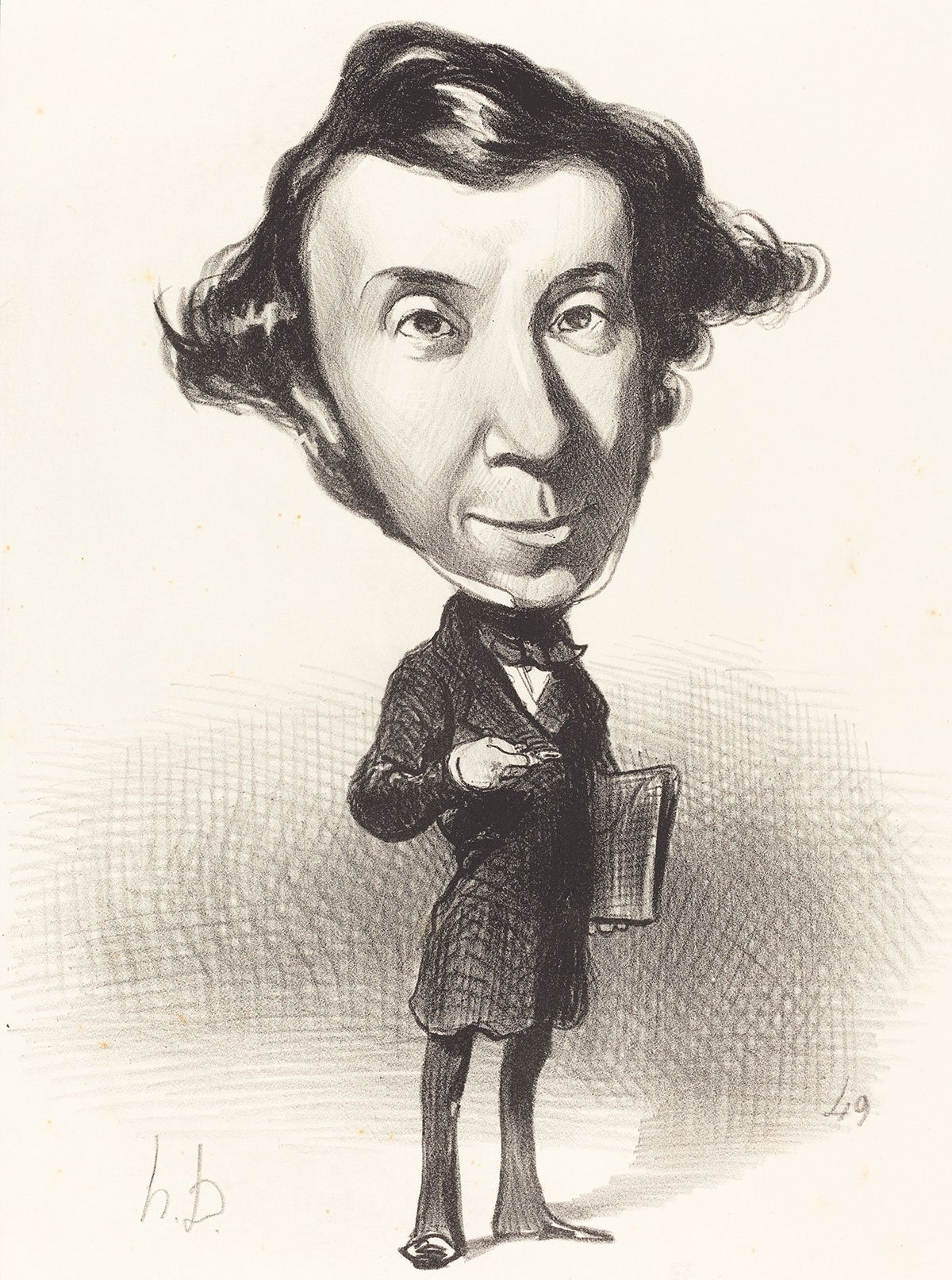 Alex. Ch. Henri de Tocqueville, author of "Democracy in America," was captured in an 1849 lithograph by the great French caricaturist Honoré Daumier. (National Gallery of Art, Washington, D.C.) Tocqueville_NGA_R-20100723-0054-1200px.jpg