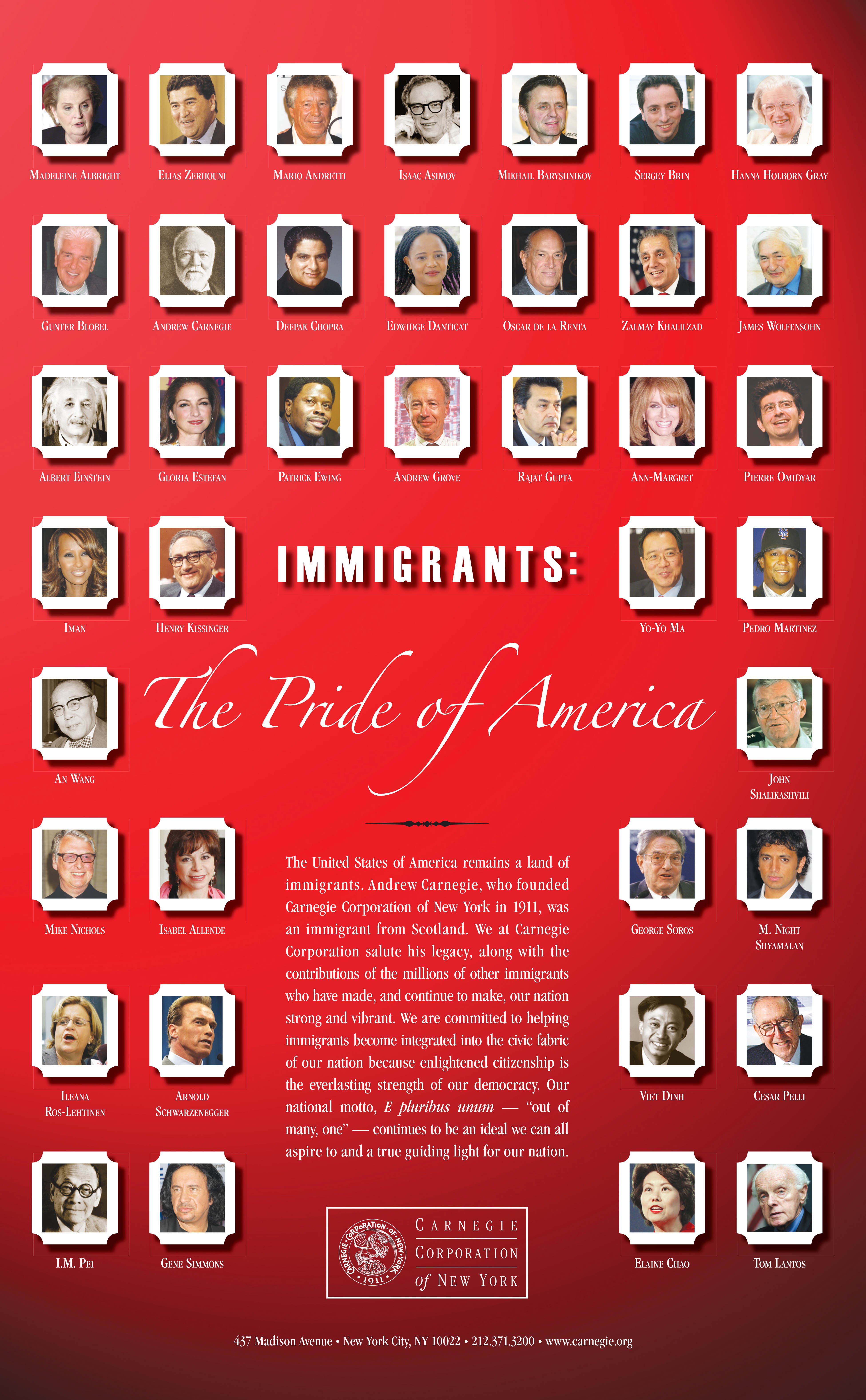 Immigrants, The Pride of America