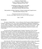 Testimony of Daniel Fallon Director, Program in Higher Education Carnegie Corporation of New York