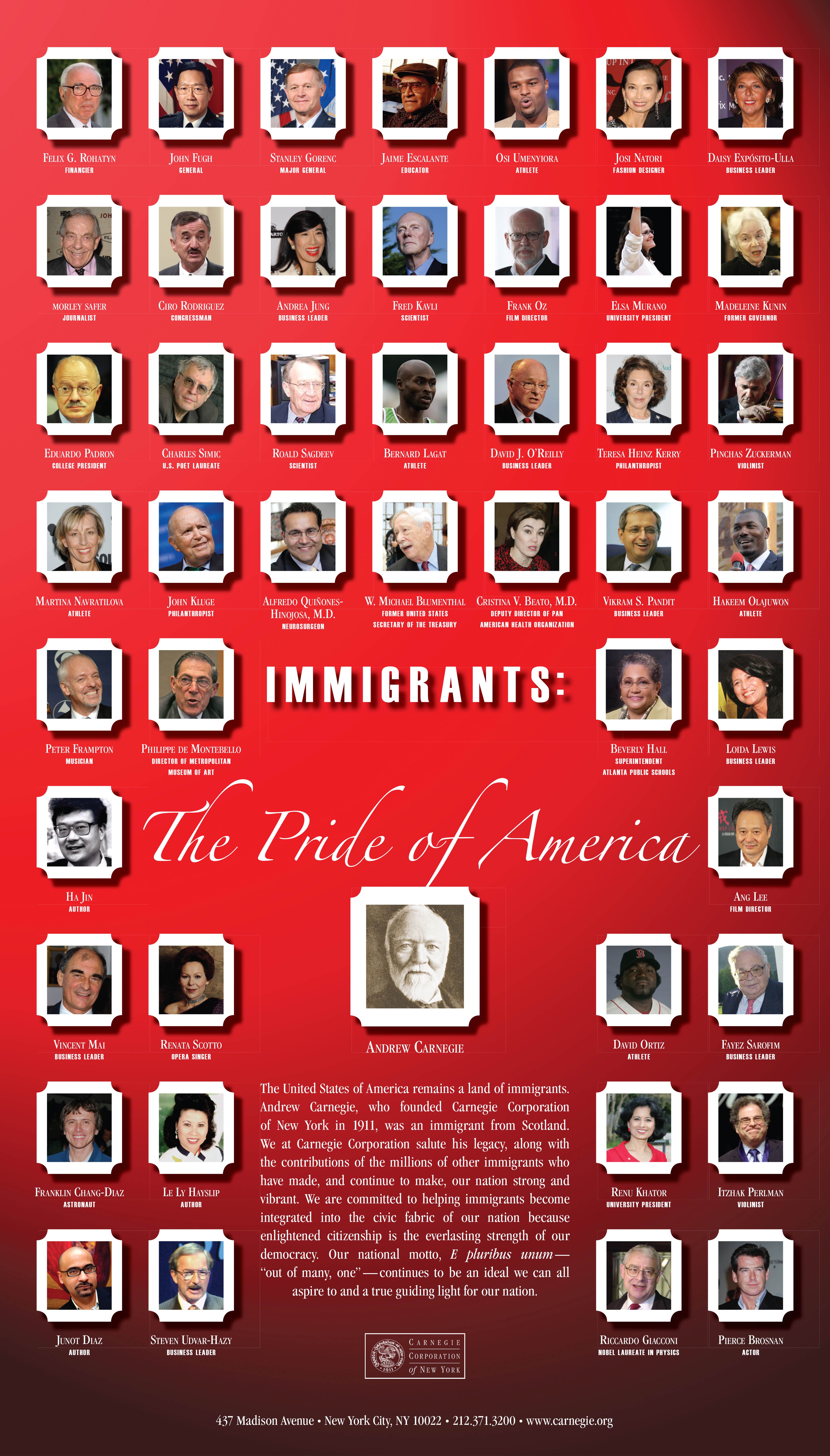 Immigrants, The Pride of America