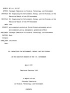 E3: Organizing for Environment, Energy, and the Economy in the Executive Branch of the US Government